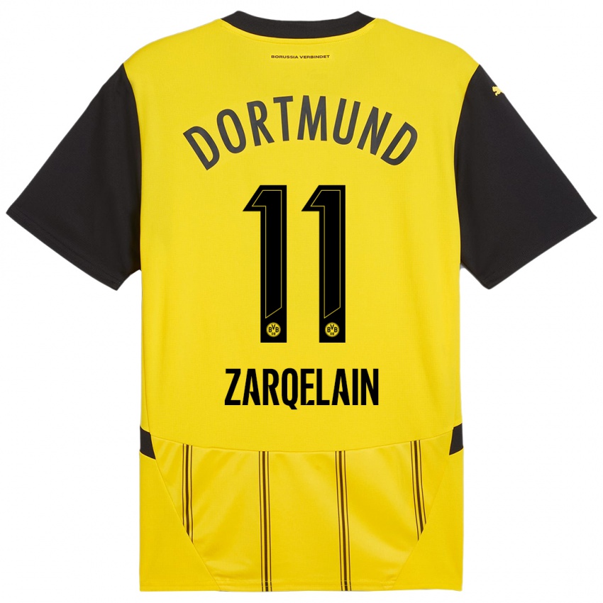 Niño Camiseta Fadi Zarqelain #11 Amarillo Negro 1ª Equipación 2024/25 La Camisa Perú