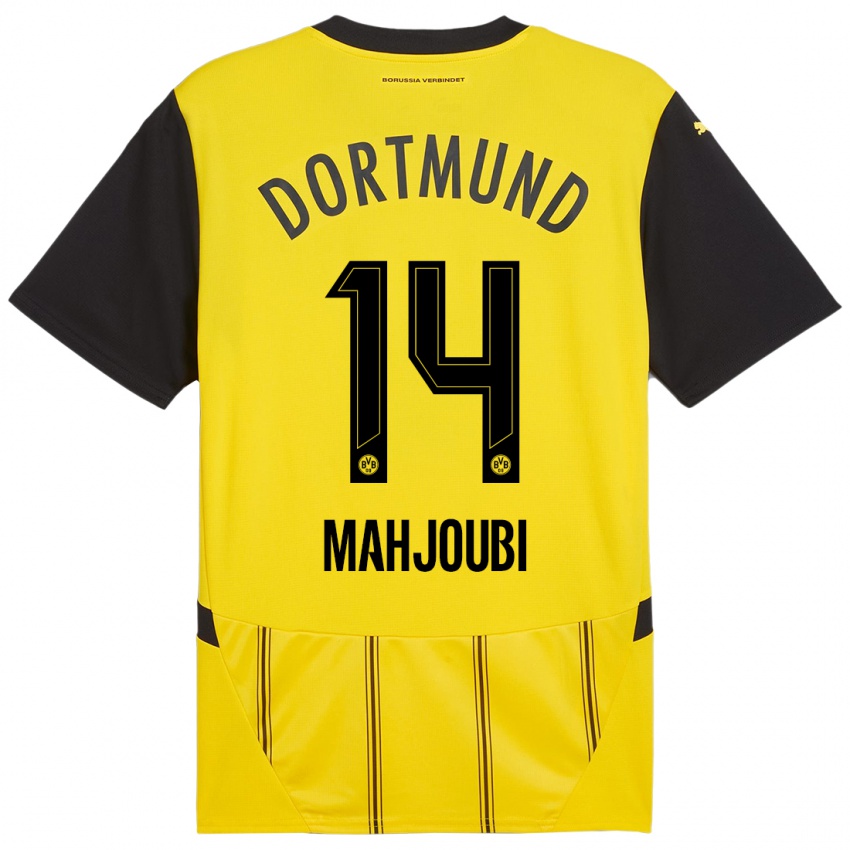 Niño Camiseta Anas Mahjoubi #14 Amarillo Negro 1ª Equipación 2024/25 La Camisa Perú