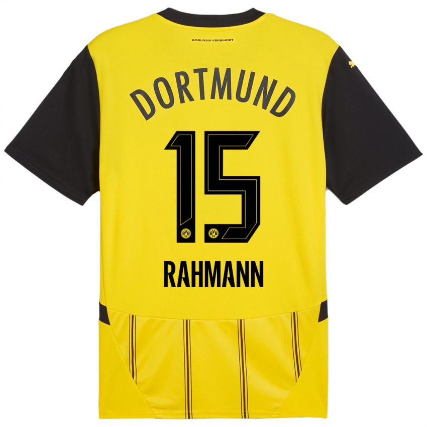 Niño Camiseta Luke Rahmann #15 Amarillo Negro 1ª Equipación 2024/25 La Camisa Perú