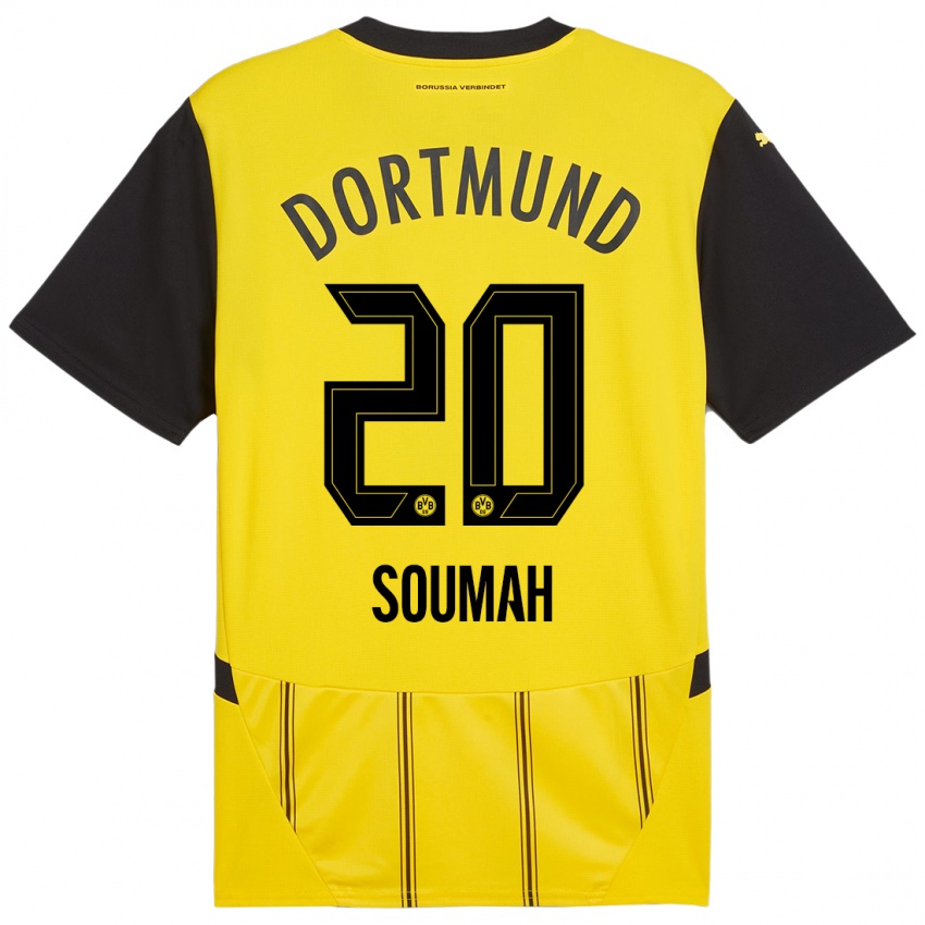 Niño Camiseta Moussa Soumah #20 Amarillo Negro 1ª Equipación 2024/25 La Camisa Perú