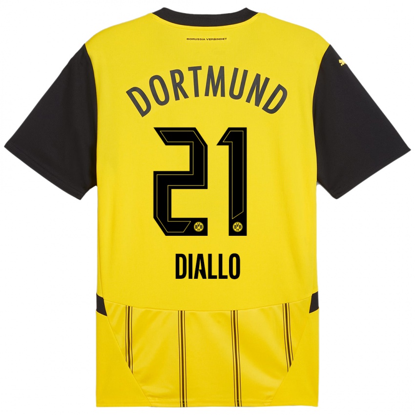 Niño Camiseta Ousmane Diallo #21 Amarillo Negro 1ª Equipación 2024/25 La Camisa Perú