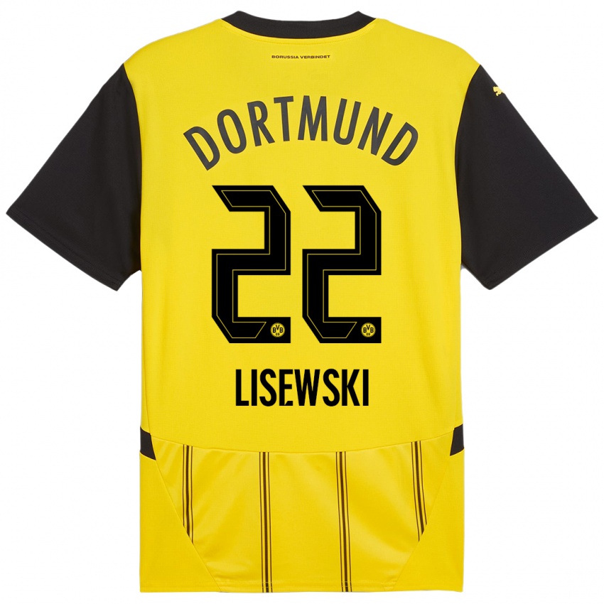 Niño Camiseta Robin Lisewski #22 Amarillo Negro 1ª Equipación 2024/25 La Camisa Perú