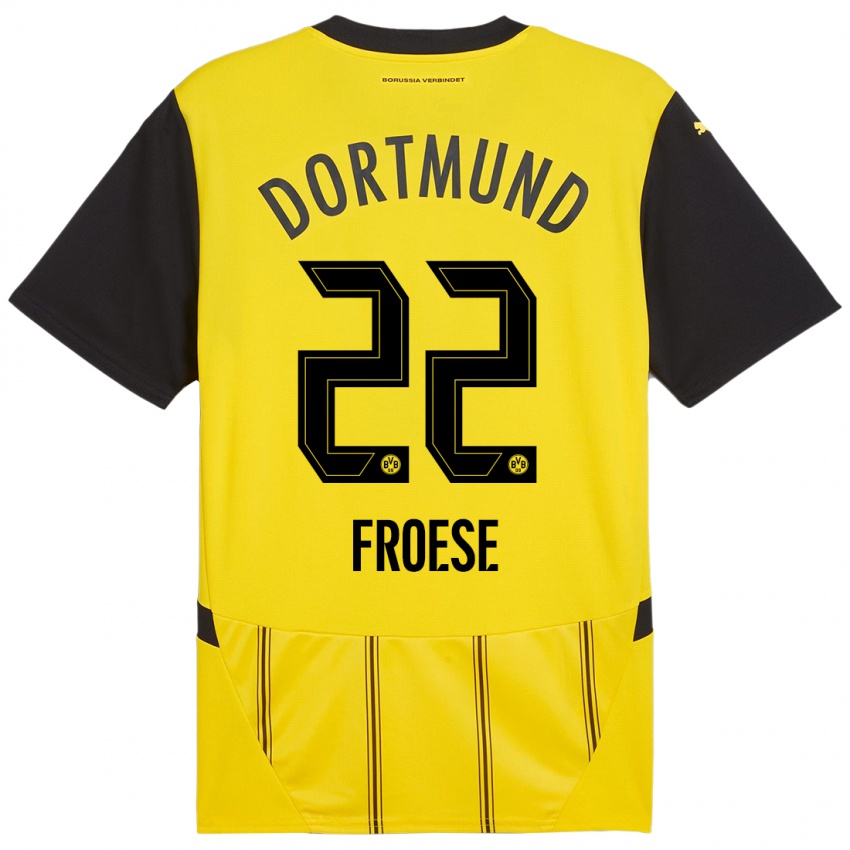 Niño Camiseta Julien Froese #22 Amarillo Negro 1ª Equipación 2024/25 La Camisa Perú