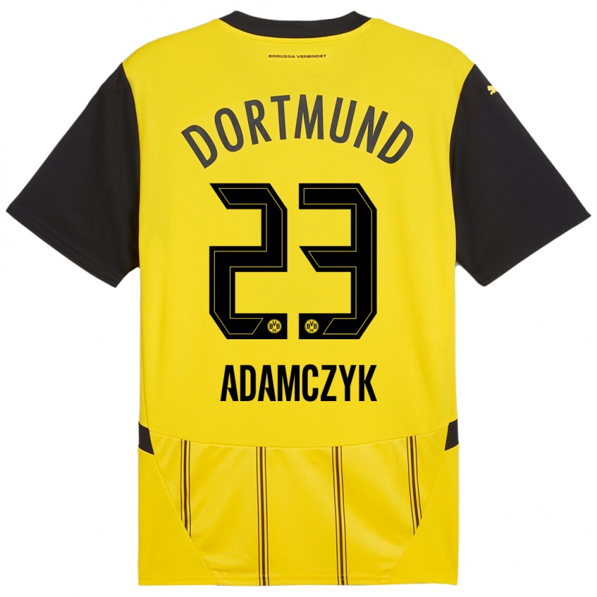 Niño Camiseta Nico Adamczyk #23 Amarillo Negro 1ª Equipación 2024/25 La Camisa Perú