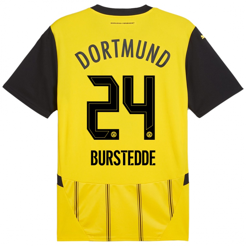 Niño Camiseta Joshua Burstedde #24 Amarillo Negro 1ª Equipación 2024/25 La Camisa Perú