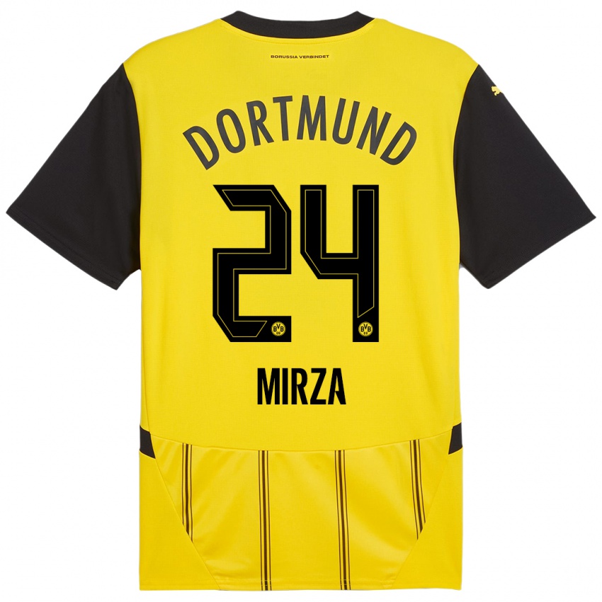 Niño Camiseta Marwan-Omir Mirza #24 Amarillo Negro 1ª Equipación 2024/25 La Camisa Perú