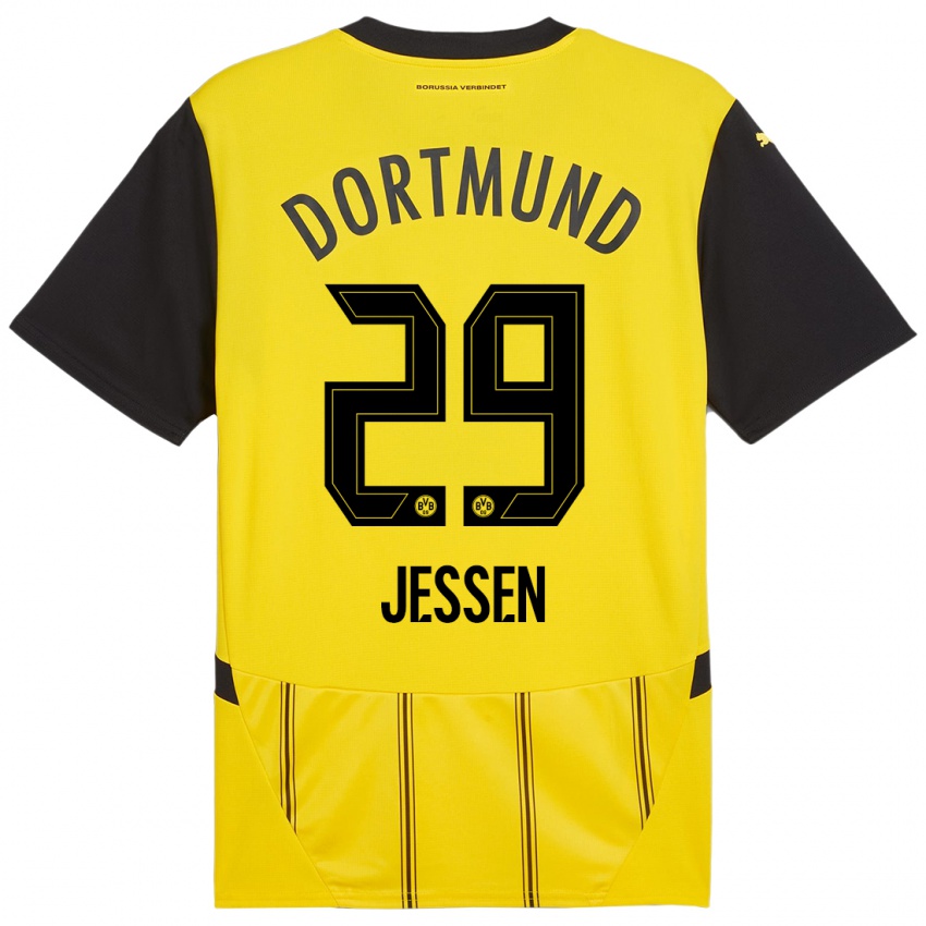 Niño Camiseta Niklas Jessen #29 Amarillo Negro 1ª Equipación 2024/25 La Camisa Perú