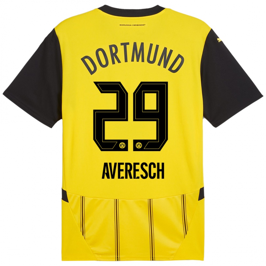 Niño Camiseta Noah Averesch #29 Amarillo Negro 1ª Equipación 2024/25 La Camisa Perú