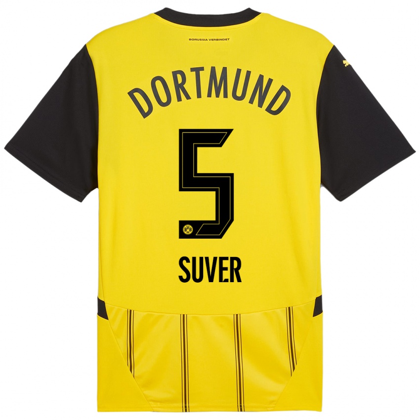 Niño Camiseta Mario Suver #5 Amarillo Negro 1ª Equipación 2024/25 La Camisa Perú