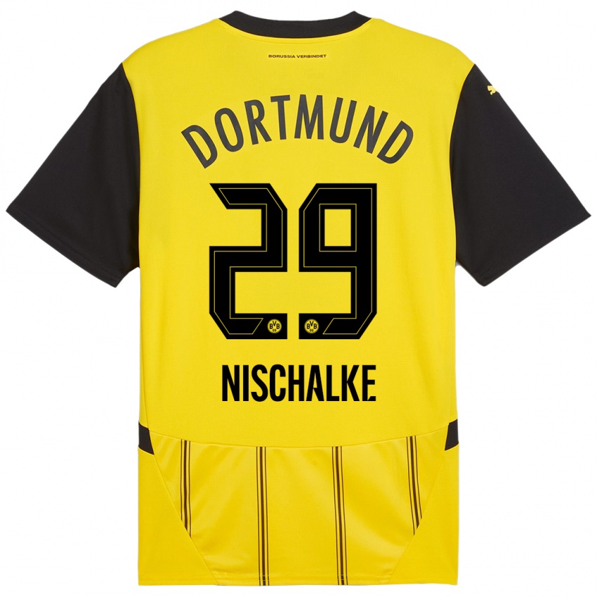 Niño Camiseta Jermain Nischalke #29 Amarillo Negro 1ª Equipación 2024/25 La Camisa Perú