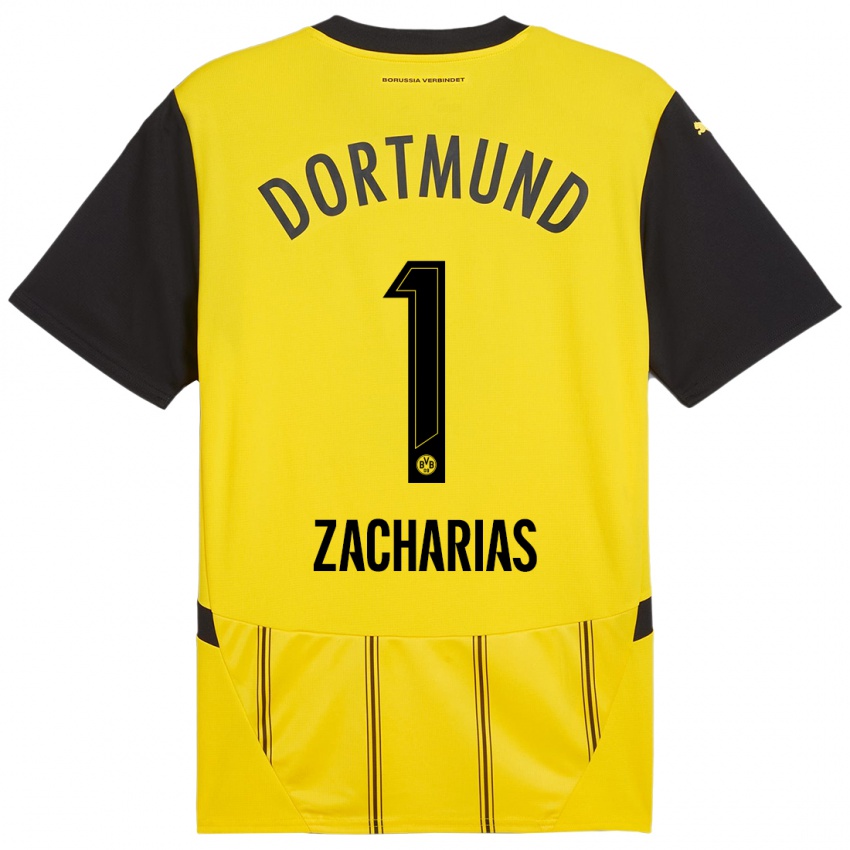 Niño Camiseta Marlon Zacharias #1 Amarillo Negro 1ª Equipación 2024/25 La Camisa Perú