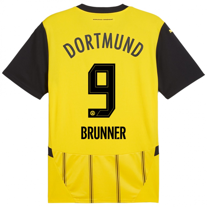 Niño Camiseta Paris Brunner #9 Amarillo Negro 1ª Equipación 2024/25 La Camisa Perú