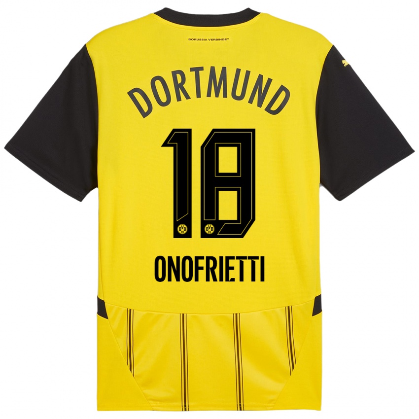 Niño Camiseta Vincenzo Onofrietti #18 Amarillo Negro 1ª Equipación 2024/25 La Camisa Perú