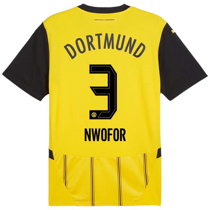 Niño Camiseta Jamie Nwofor #3 Amarillo Negro 1ª Equipación 2024/25 La Camisa Perú