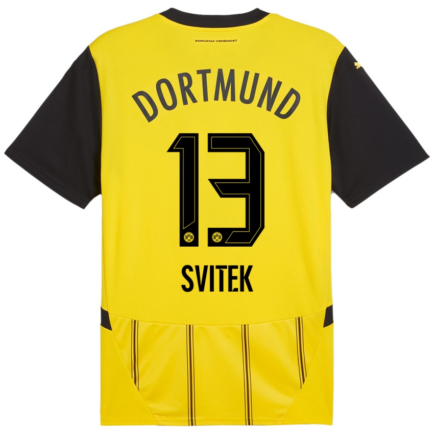 Niño Camiseta Leon Svitek #13 Amarillo Negro 1ª Equipación 2024/25 La Camisa Perú