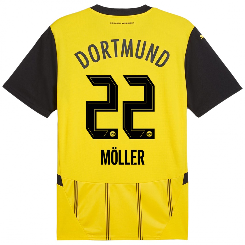 Niño Camiseta Paul Möller #22 Amarillo Negro 1ª Equipación 2024/25 La Camisa Perú