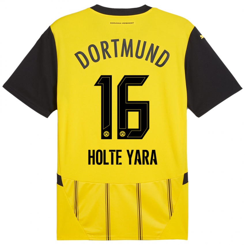 Niño Camiseta Ten Holte Yara #16 Amarillo Negro 1ª Equipación 2024/25 La Camisa Perú