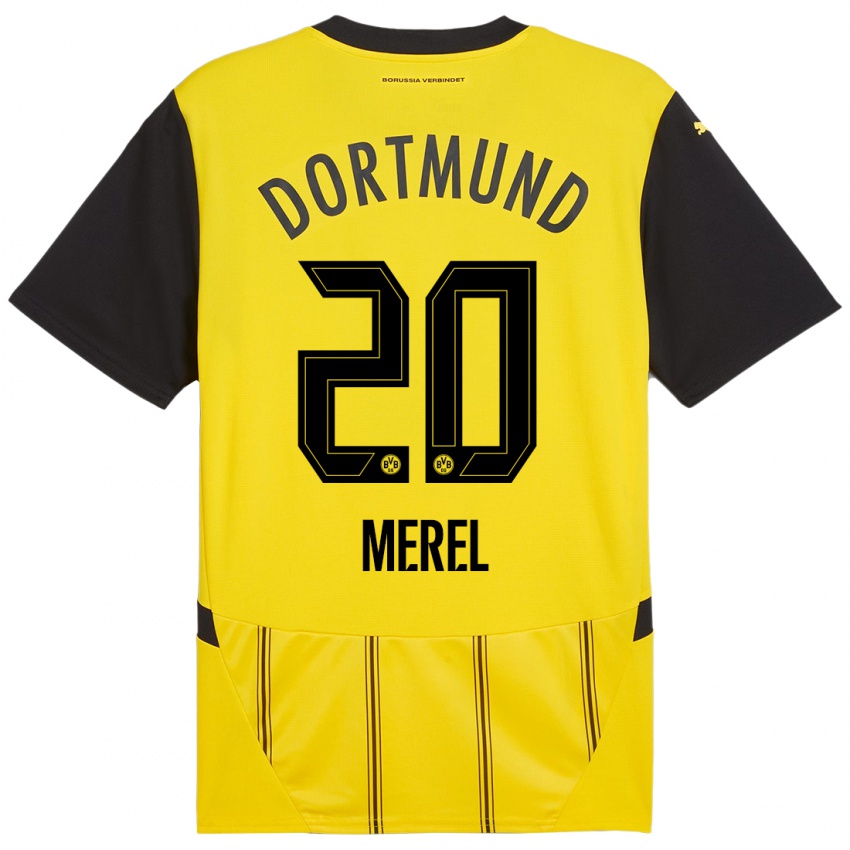 Niño Camiseta Freriks Merel #20 Amarillo Negro 1ª Equipación 2024/25 La Camisa Perú