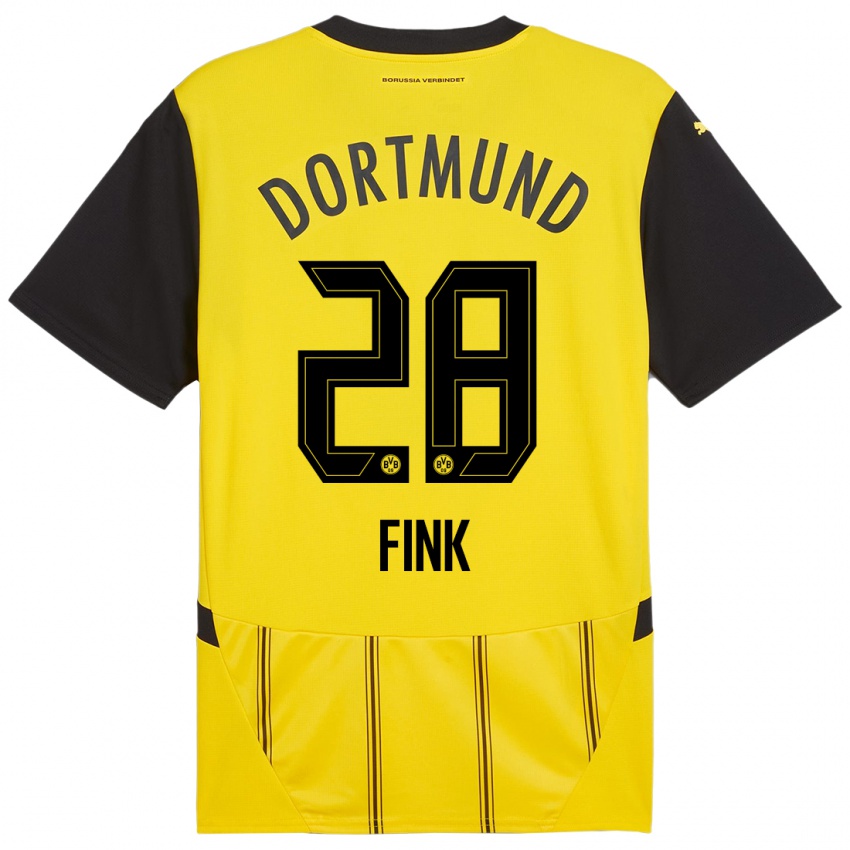 Niño Camiseta Bradley Fink #28 Amarillo Negro 1ª Equipación 2024/25 La Camisa Perú