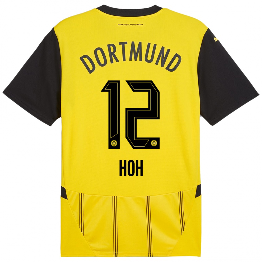 Niño Camiseta Hendrik Hoh #12 Amarillo Negro 1ª Equipación 2024/25 La Camisa Perú