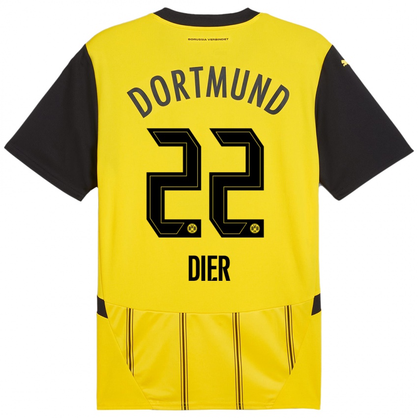 Niño Camiseta Henrik Dier #22 Amarillo Negro 1ª Equipación 2024/25 La Camisa Perú