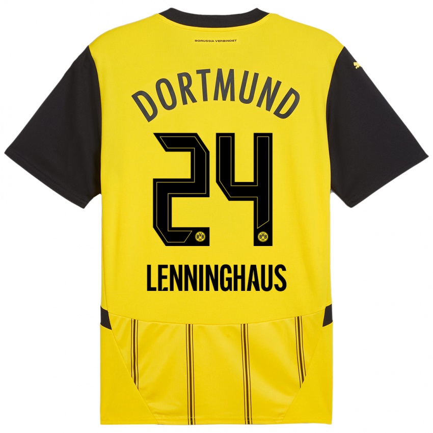 Niño Camiseta Mika Lenninghaus #24 Amarillo Negro 1ª Equipación 2024/25 La Camisa Perú