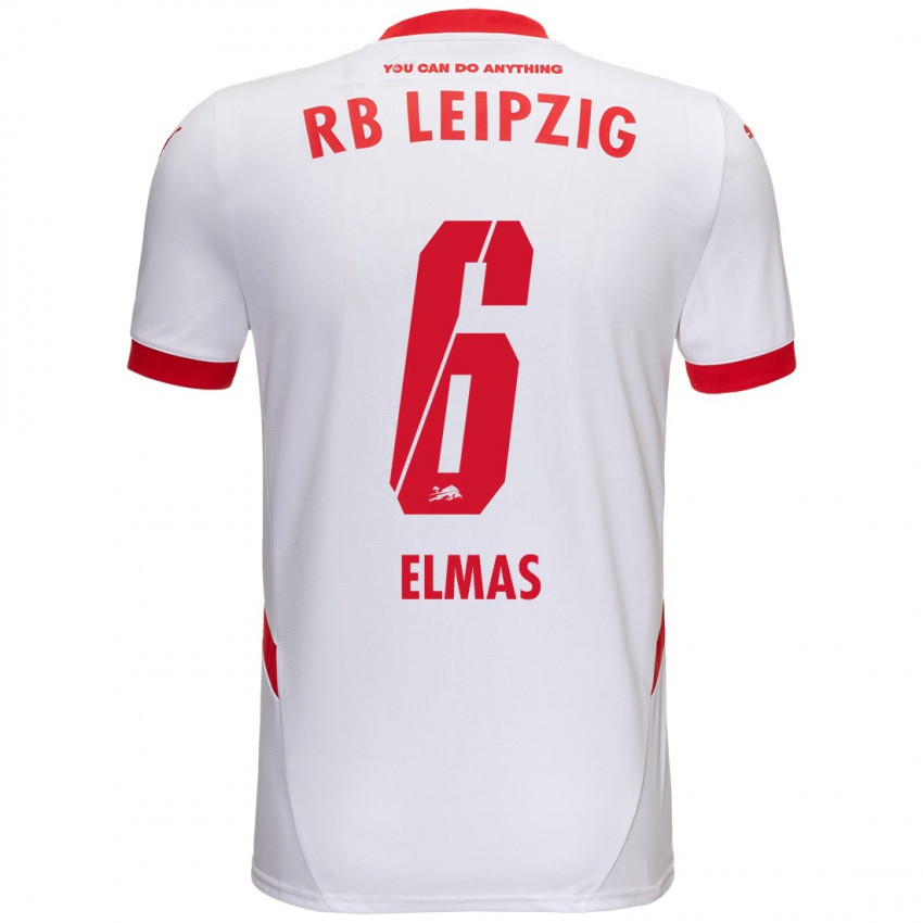 Niño Camiseta Eljif Elmas #6 Blanco Rojo 1ª Equipación 2024/25 La Camisa Perú