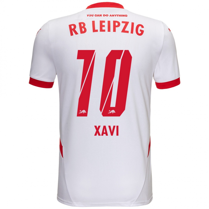 Niño Camiseta Xavi Simons #10 Blanco Rojo 1ª Equipación 2024/25 La Camisa Perú