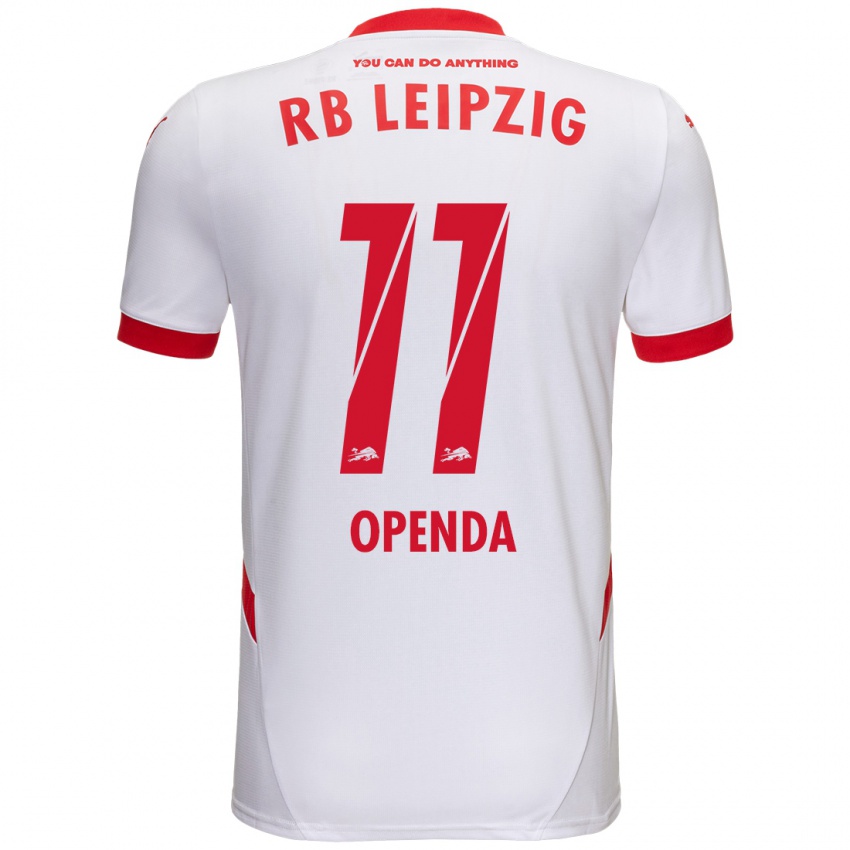 Niño Camiseta Loïs Openda #11 Blanco Rojo 1ª Equipación 2024/25 La Camisa Perú