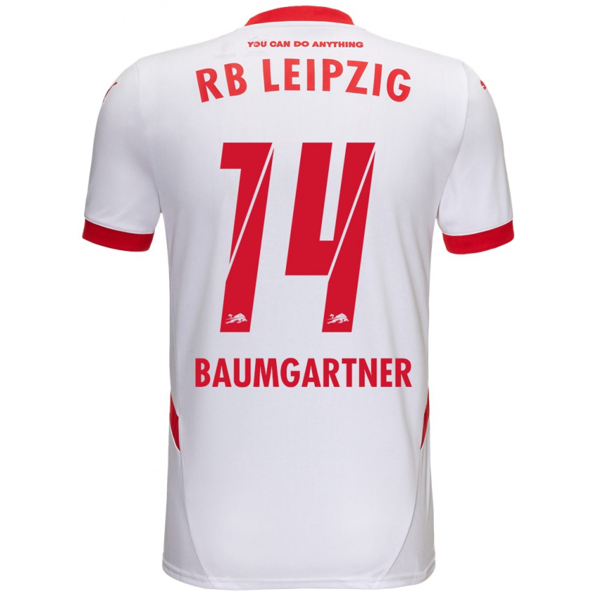 Niño Camiseta Christoph Baumgartner #14 Blanco Rojo 1ª Equipación 2024/25 La Camisa Perú