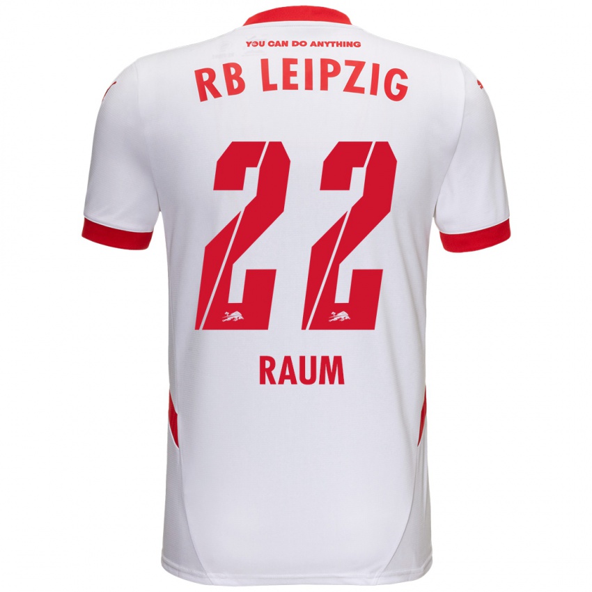 Niño Camiseta David Raum #22 Blanco Rojo 1ª Equipación 2024/25 La Camisa Perú