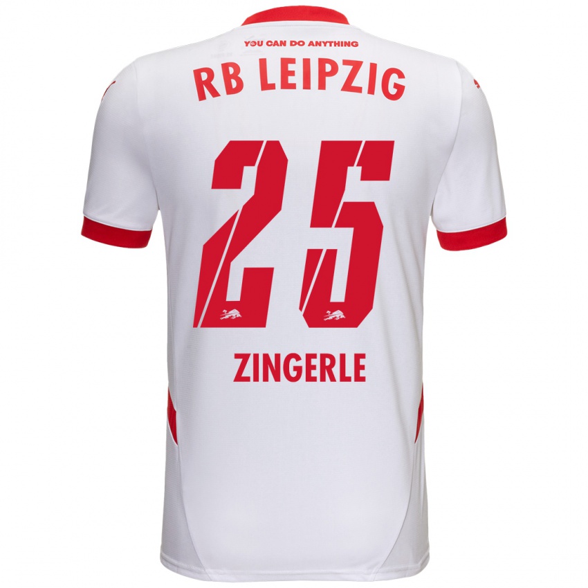 Niño Camiseta Leopold Zingerle #25 Blanco Rojo 1ª Equipación 2024/25 La Camisa Perú