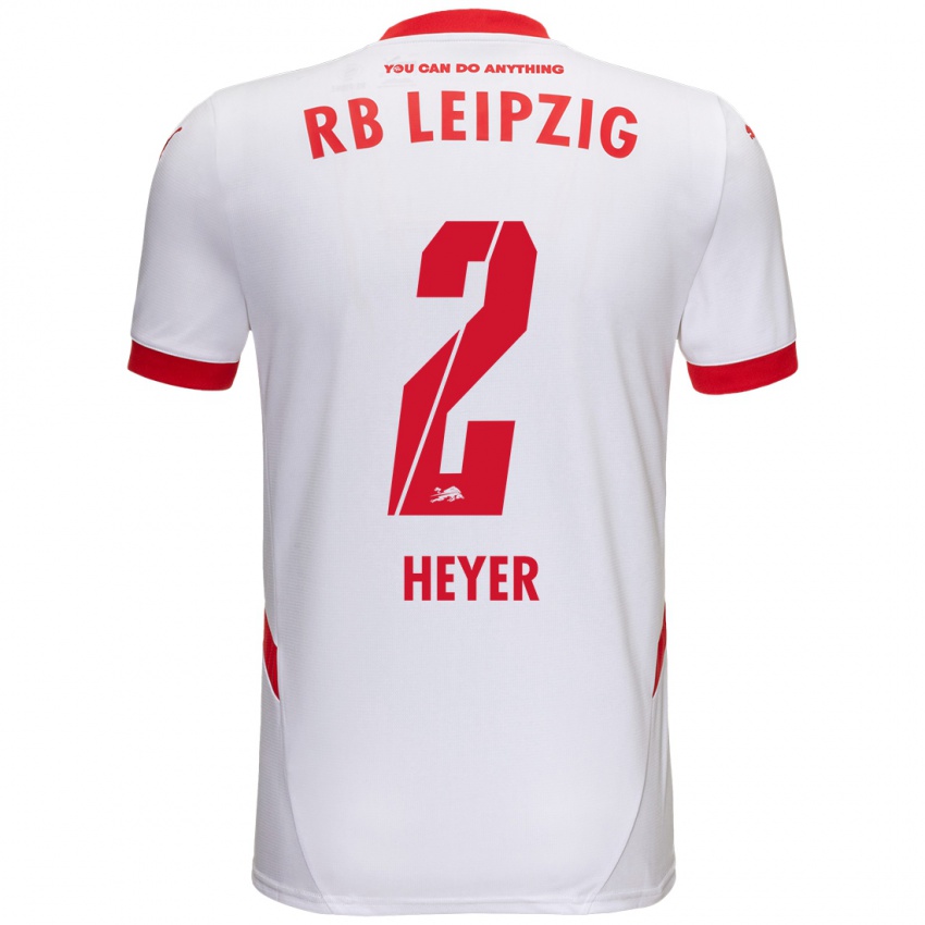 Niño Camiseta Friedrich Heyer #2 Blanco Rojo 1ª Equipación 2024/25 La Camisa Perú