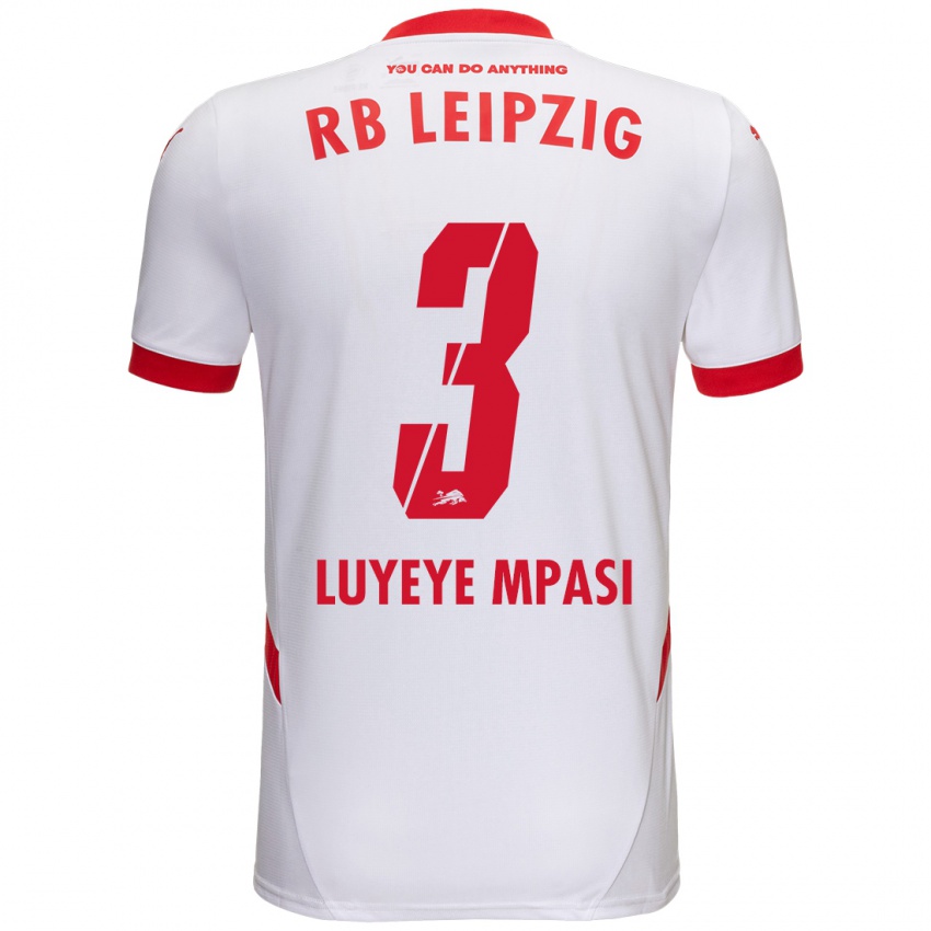 Niño Camiseta Seal Luyeye Mpasi #3 Blanco Rojo 1ª Equipación 2024/25 La Camisa Perú