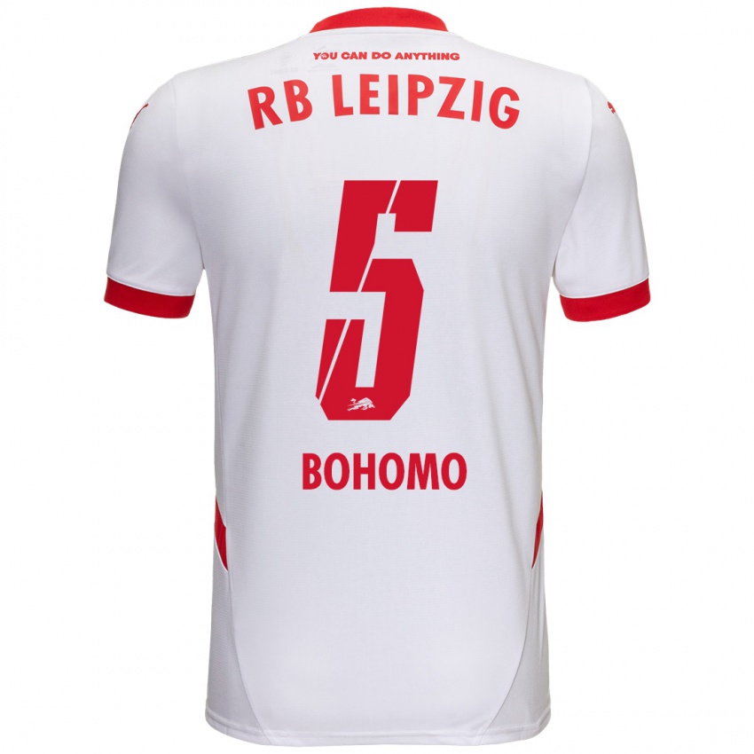 Niño Camiseta Allan Bohomo #5 Blanco Rojo 1ª Equipación 2024/25 La Camisa Perú