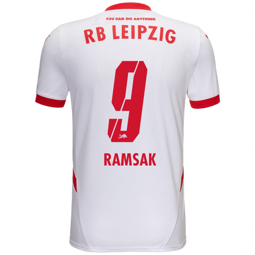 Niño Camiseta Robert Ramsak #9 Blanco Rojo 1ª Equipación 2024/25 La Camisa Perú