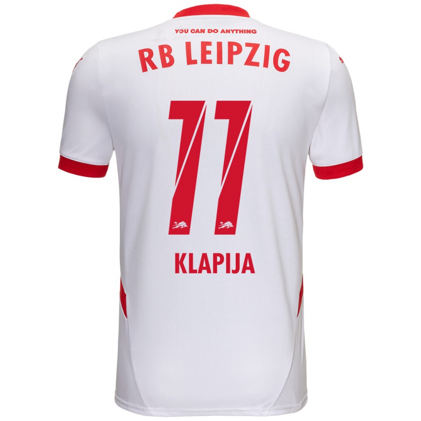 Niño Camiseta Din Klapija #11 Blanco Rojo 1ª Equipación 2024/25 La Camisa Perú