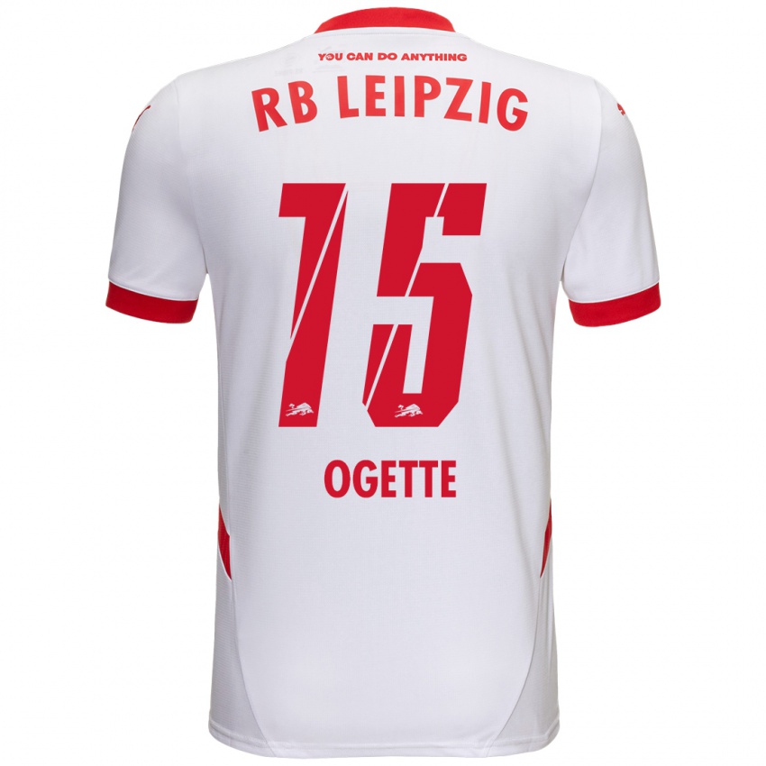 Niño Camiseta Israel Ogette #15 Blanco Rojo 1ª Equipación 2024/25 La Camisa Perú