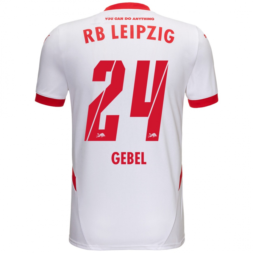 Niño Camiseta Viggo Gebel #24 Blanco Rojo 1ª Equipación 2024/25 La Camisa Perú