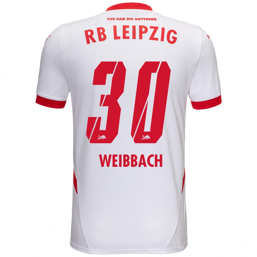 Niño Camiseta Noah Weißbach #30 Blanco Rojo 1ª Equipación 2024/25 La Camisa Perú