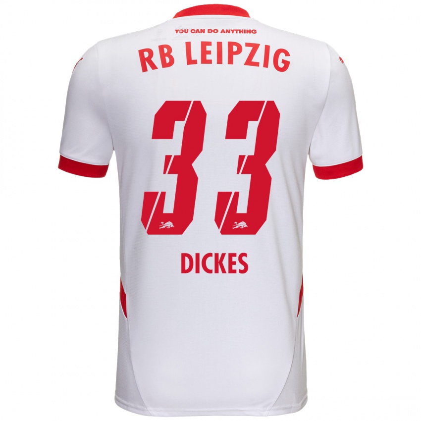 Niño Camiseta Fernando Dickes #33 Blanco Rojo 1ª Equipación 2024/25 La Camisa Perú