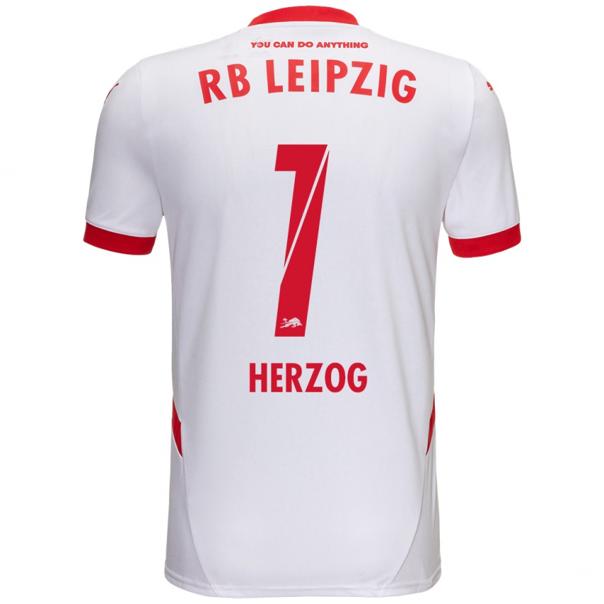 Niño Camiseta Elvira Herzog #1 Blanco Rojo 1ª Equipación 2024/25 La Camisa Perú