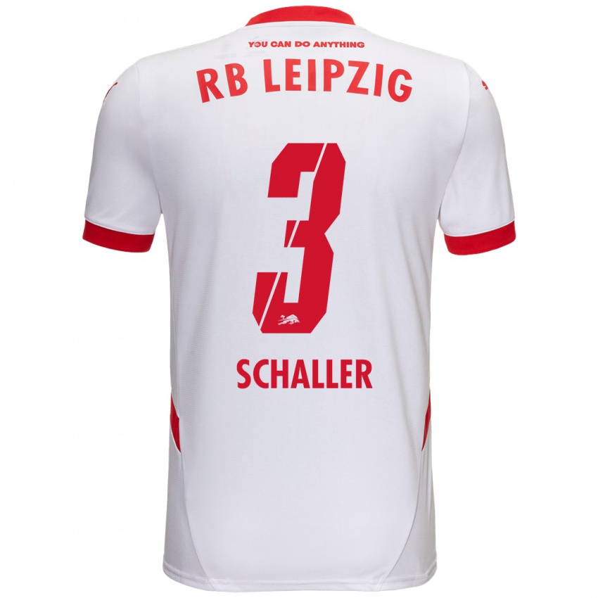 Niño Camiseta Josefine Schaller #3 Blanco Rojo 1ª Equipación 2024/25 La Camisa Perú