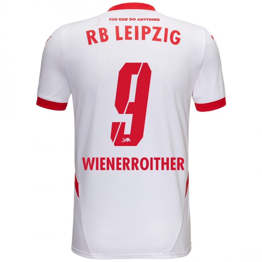 Niño Camiseta Katja Wienerroither #9 Blanco Rojo 1ª Equipación 2024/25 La Camisa Perú