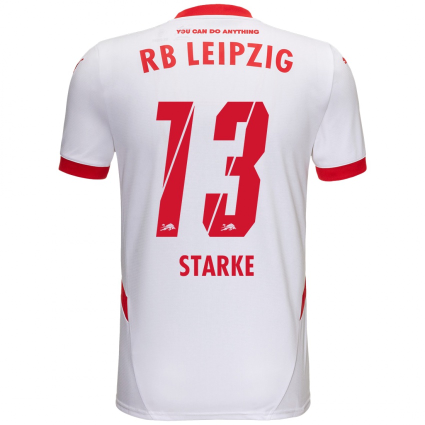 Niño Camiseta Sandra Starke #13 Blanco Rojo 1ª Equipación 2024/25 La Camisa Perú