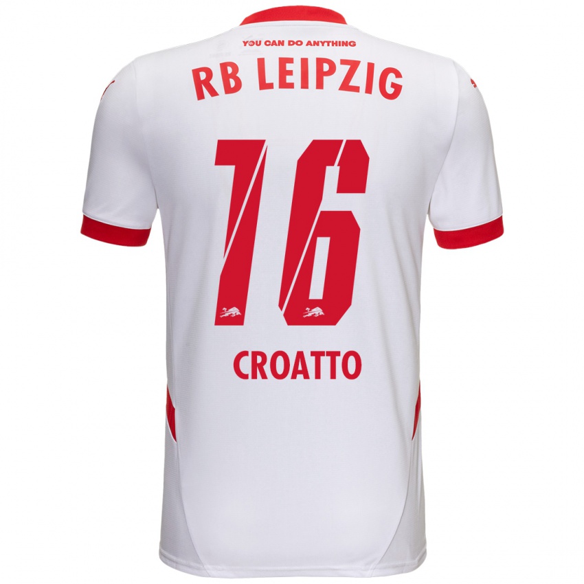 Niño Camiseta Michela Croatto #16 Blanco Rojo 1ª Equipación 2024/25 La Camisa Perú