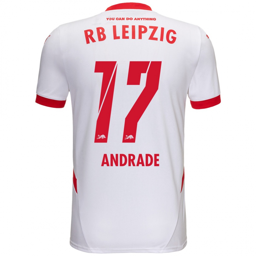 Niño Camiseta Lydia Andrade #17 Blanco Rojo 1ª Equipación 2024/25 La Camisa Perú