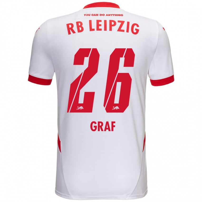 Niño Camiseta Luca Maria Graf #26 Blanco Rojo 1ª Equipación 2024/25 La Camisa Perú