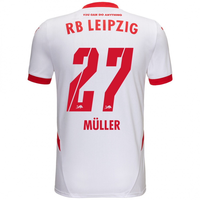 Niño Camiseta Marlene Müller #27 Blanco Rojo 1ª Equipación 2024/25 La Camisa Perú