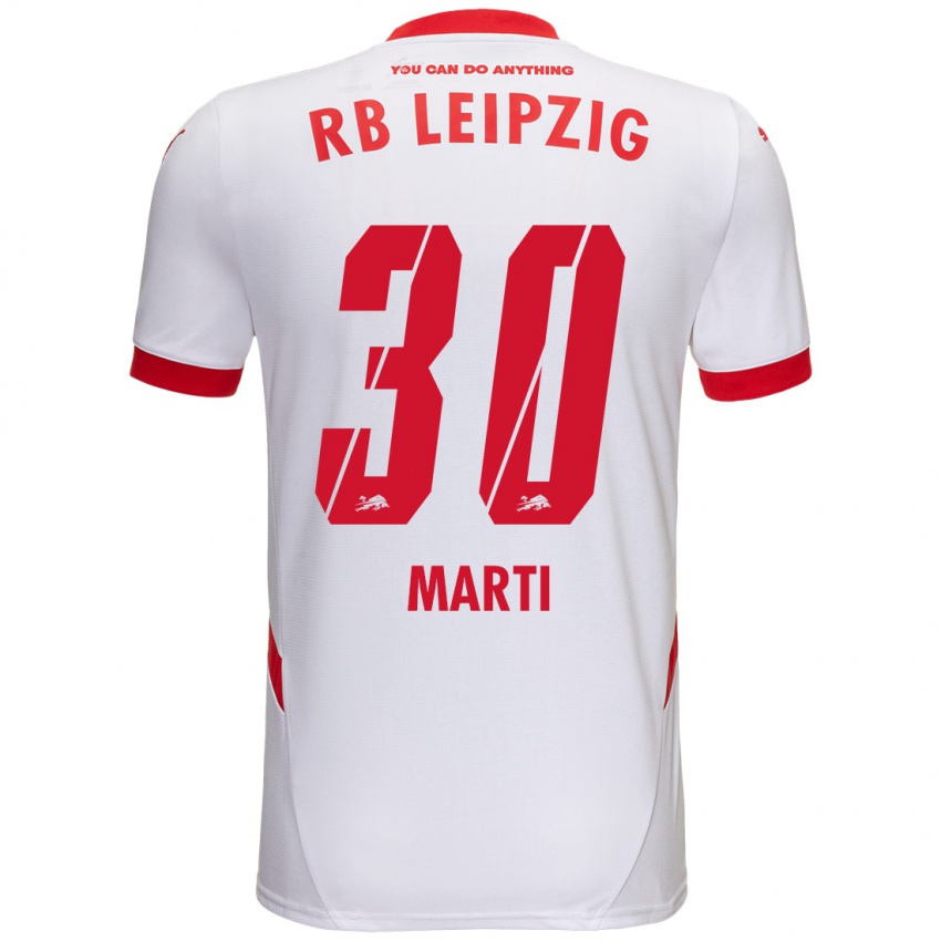 Niño Camiseta Lara Marti #30 Blanco Rojo 1ª Equipación 2024/25 La Camisa Perú